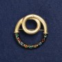 Accent Brooch, Gold-tone Metal and Enamel, 45mm+