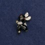 Bunny Brooch, Gold-tone Metal, Enamel and Rhinestones, 24x21mm+