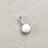 Rhodium Pendant with White Rhinestones and Majorca Pearl 18x9mm +