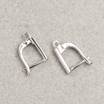Ear posts for earrings silver-coloured metal 14×2.5 mm + - pair