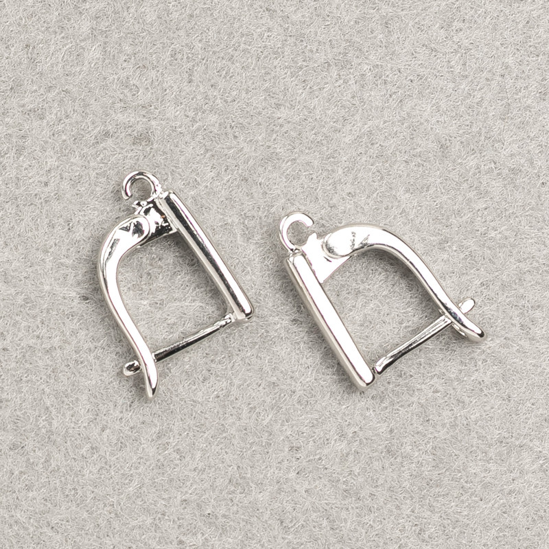 Ear posts for earrings silver-coloured metal 14×2.5 mm + - pair