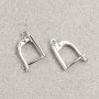 Ear posts for earrings silver-coloured metal 14×2.5 mm + - pair