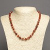 Natural Stone Necklace Carnelian, tumbled, diameter 8x10mm+-, length 48-50cm+
