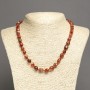 Natural Stone Necklace Carnelian, tumbled, diameter 8x10mm+-, length 48-50cm+