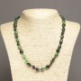 Natural Stone Necklace Zoisite, tumbled, diameter 10x8mm, length 45cm+