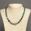 Natural Stone Necklace Chrysocolla, tumbled, diameter 8x9mm+-, length 45cm+