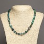 Natural Stone Necklace Chrysocolla, tumbled, diameter 8x9mm+-, length 45cm+