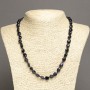 Blue Sand Aventurine Necklace 'Night of Cairo', tumbled, diameter 10x8mm+-, length 45cm+