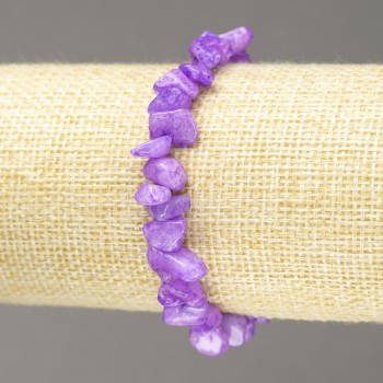 Elastic Bracelet Tinted Quartz Chip, 8mm+ Diameter