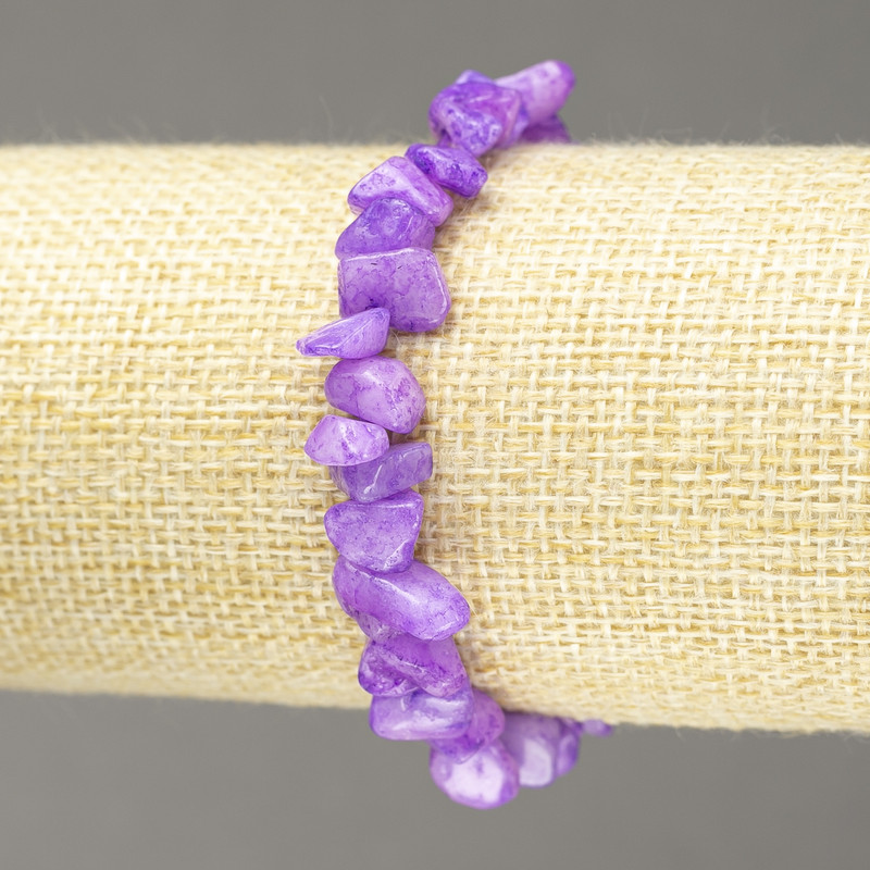 Elastic Bracelet Tinted Quartz Chip, 8mm+ Diameter