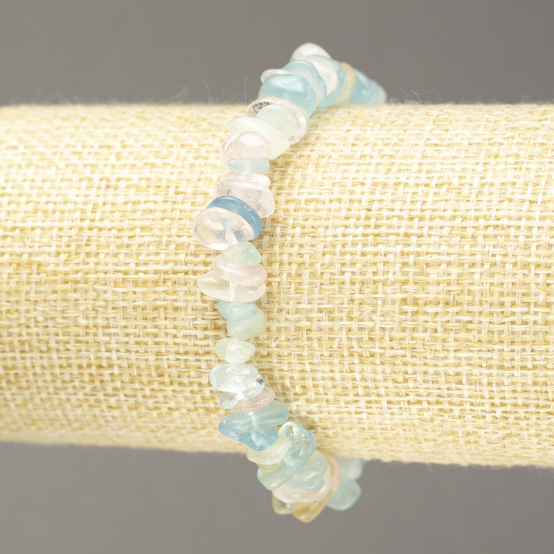 Elastic Bracelet Natural Stone Morganite Chip, 10x3mm+