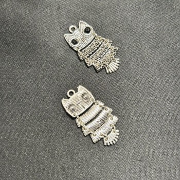Owl Pendant Finding, Silver Colour, 35mm Length +