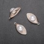Findings Leaf Pendant with Bead, 15mm Diameter, 30mm Length, Silver-Tone Metal, Pack of 4pcs