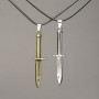 Matching Pendants Knives on Cord 70x12mm + -, length 45-50cm