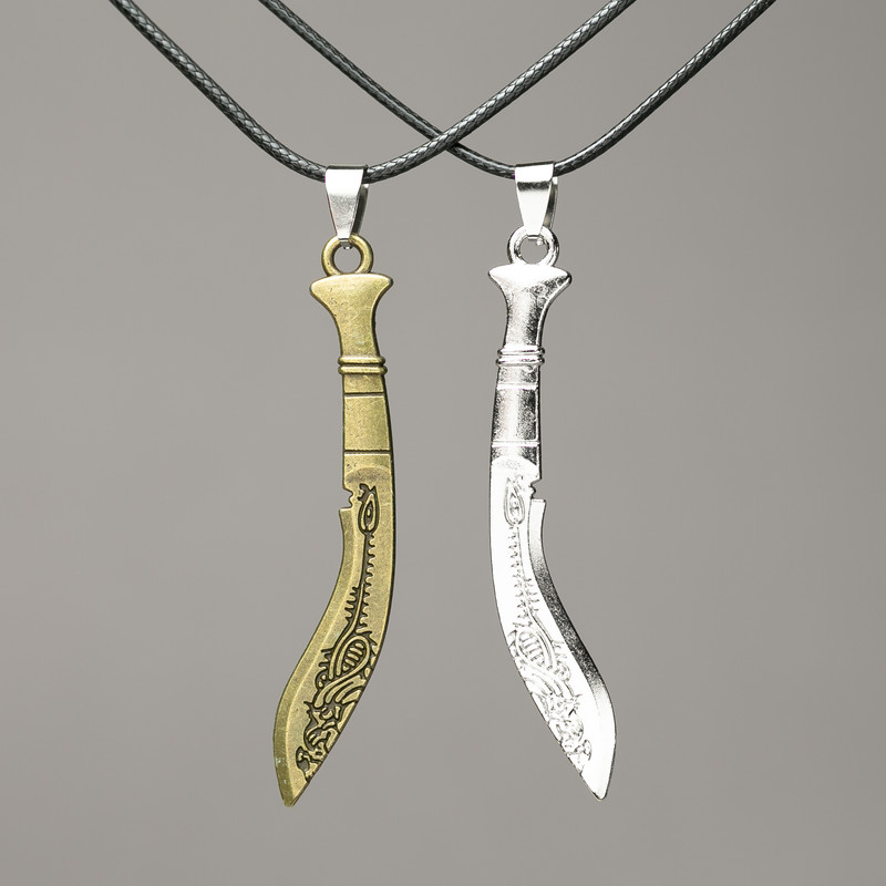 Matching Machete Pendants on Cord 75x14mm + -, Length 45-50cm