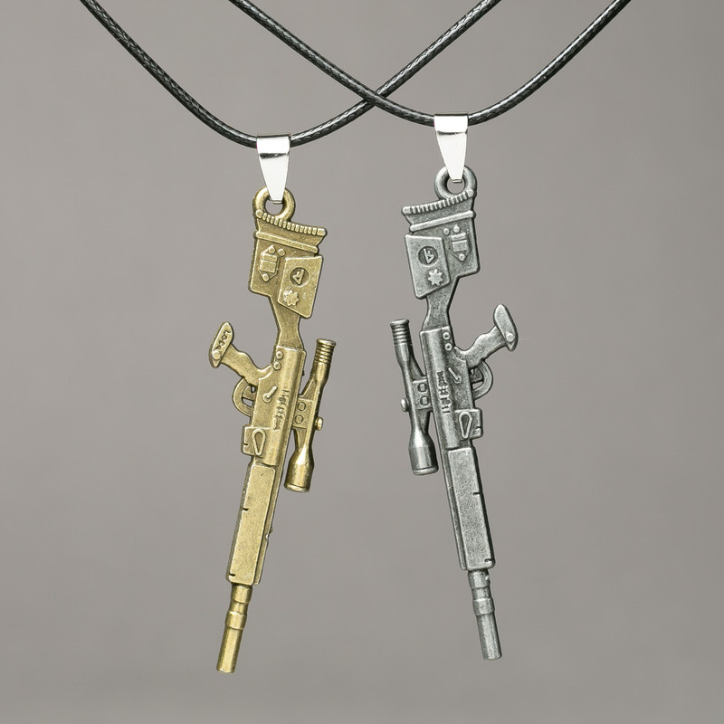 Matching Rifle Pendants on Cord 72x16mm + -, length 45-50cm