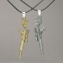 Matching Rifle Pendants on Cord 72x16mm + -, length 45-50cm