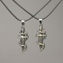 Matching Dagger Pendants on Cord 47x16mm + -, length 45-50cm