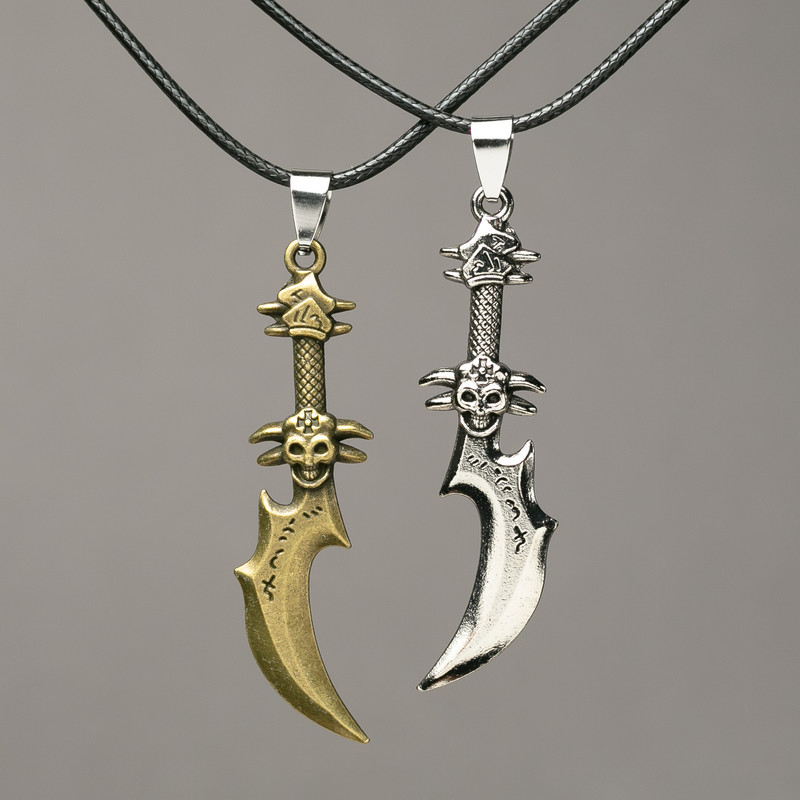 Matching Dagger Pendants on Cord 60x13mm + -, length 45-50cm