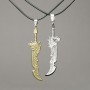 Matching Blade Pendants on Cord, 75x15mm + -, 45-50cm Length