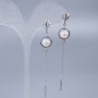 Stud Earrings Xuping with Majorca Pearl, Diameter 8mm, Length 7.5cm+- Rhodium