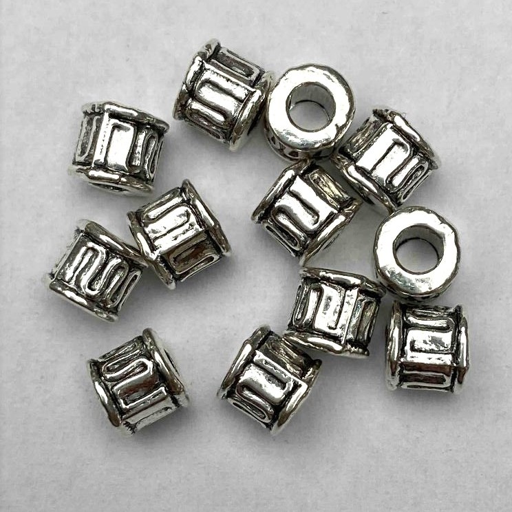 Bead findings insert in metal colour "silver" 5x4, 5mm packaged 26pcs+