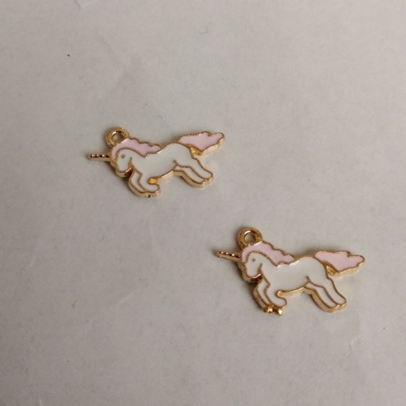 Findings Unicorn Pendant Enamel, pack of 9pcs, 22x12mm