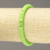 Elastic Bracelet, Round Flat Polymer Clay Beads, Lime Green, diameter 6x1mm +/-, length 18cm+