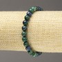Elastic Bracelet Natural Azurite Smooth Bead, Diameter 6(+/-)mm