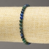 Elastic Bracelet Natural Azurite Smooth Bead, Diameter 4-5mm+