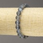 Elastic Bracelet Opal Glass Smooth Bead Grey Matte, Diameter 8mm+/-, Length 18cm+