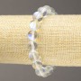 Elastic Bracelet Opal Glass White Transparent, Diameter 10mm+/-, Length 18cm+