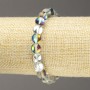 Elastic Bracelet Opal Glass Smooth Bead Grey Transparent, Diameter 8mm+/-, Length 18cm+