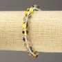 Elastic Bracelet Opal Glass Yellow Chameleon Smooth Bead, Diameter 8mm+/-, Length 18cm+