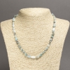Natural Larimar Stone Necklace, tumbled beads, diameter 7x6mm+-, length 45cm+