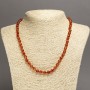 Carnelian Necklace, smooth round beads, diameter 6mm+-, length 45cm+