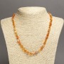 Natural Stone Necklace Carnelian Tumbled, Diameter 9x7mm, Length 45cm+