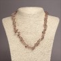 Natural Smoky Quartz (Rauchtopaz) Chip Necklace, diameter 6-8mm+-, length 45cm+- with extension chain