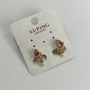 Xuping Earrings with Pink Crystals and White Rhinestones 14x7mm 18K Gold Plating