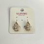 Xuping Earrings 18K Gold Plating with White Rhinestones, 15x8mm Diameter +