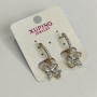 Xuping Earrings 18K Gold Plating and Rhodium with White Rhinestones, 28x12mm Diameter +