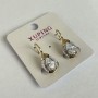 Xuping Earrings 18K Gold Plating and Rhodium with White Rhinestones, 24x10mm Diameter +