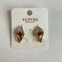 Xuping Earrings with Red Stone and White Rhinestones 20x10mm, Rhodium, 18K Gold Plating