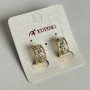 Xuping Earrings 18K Gold Plating with White Rhinestones, 15x8mm Diameter +