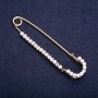 Stick Pin Brooch with White Rhinestones 70x16mm Gold-Tone Metal