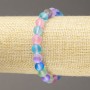Elastic Bracelet Opal Glass Smooth Round Bead Multicolour Matte, Diameter 8mm+/-, Length 18cm+