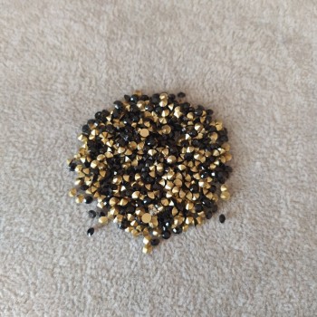 Rhinestones Black, Diameter 2.5 (+/-) mm, Pack / 4g (+/-)