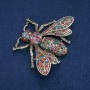 Butterfly Brooch, Multicoloured Rhinestones, Gold-Tone Metal 70x55mm +
