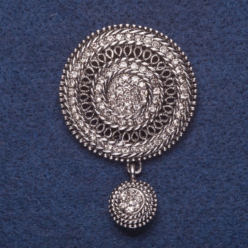 Brooch, Silver-Tone Metal, 3.7x5.5cm