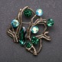 Large Accent Brooch with Green "Chameleon" Crystals